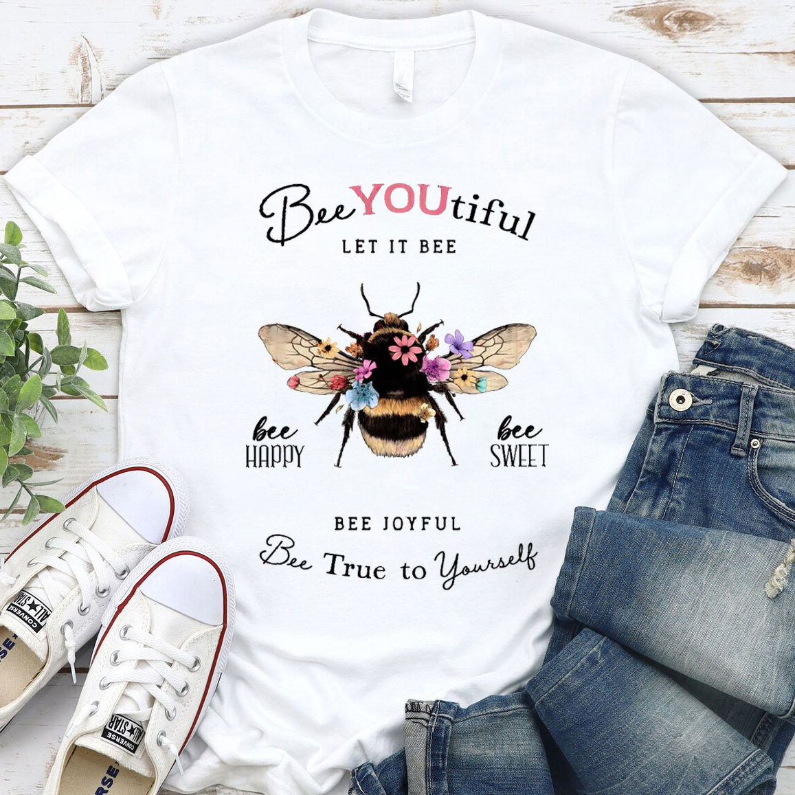 Beautiful Bee With Flower Christian T-Shirt