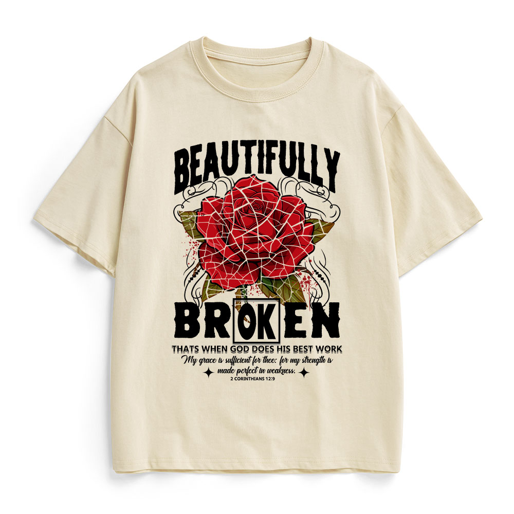 Beautifully Broken Christian Heavy Cotton T-Shirt