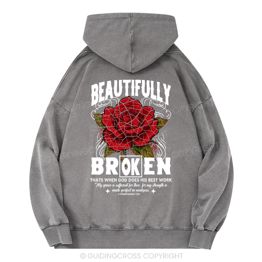 Beautifully Broken Christian Washed Hoodie