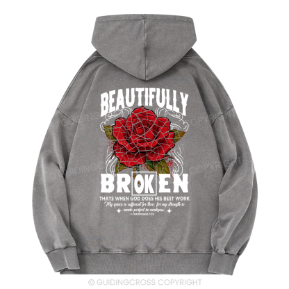 Beautifully Broken Christian Washed Hoodie