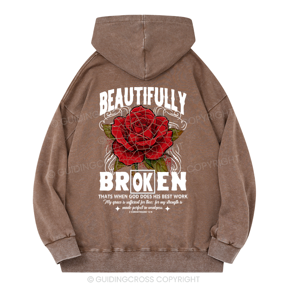 Beautifully Broken Christian Washed Hoodie
