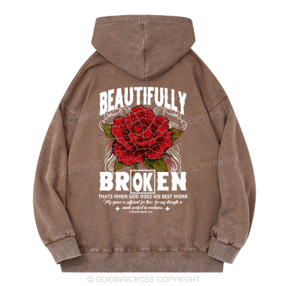 Beautifully Broken Christian Washed Hoodie