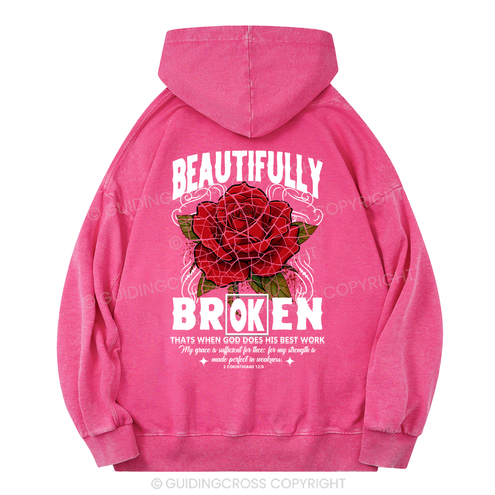 Beautifully Broken Christian Washed Hoodie