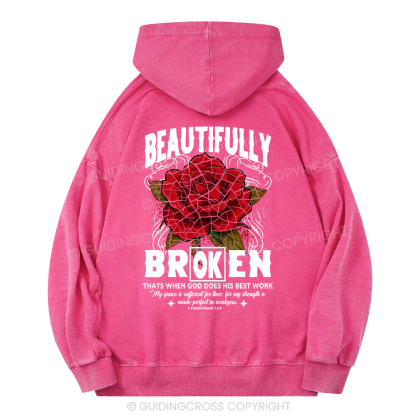 Beautifully Broken Christian Washed Hoodie