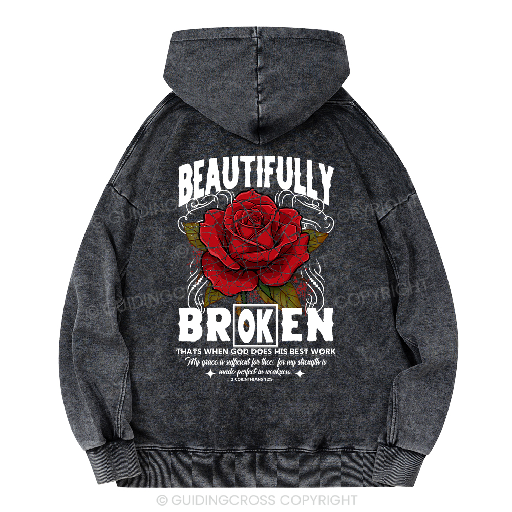 Beautifully Broken Christian Washed Hoodie