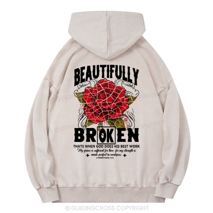 Beautifully Broken Christian Washed Hoodie