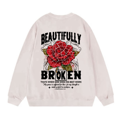 Beautifully Broken Christian Washed Sweatshirt