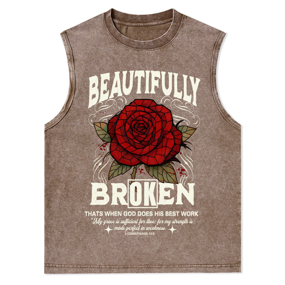 Beautifully Broken Christian Washed Tank Top