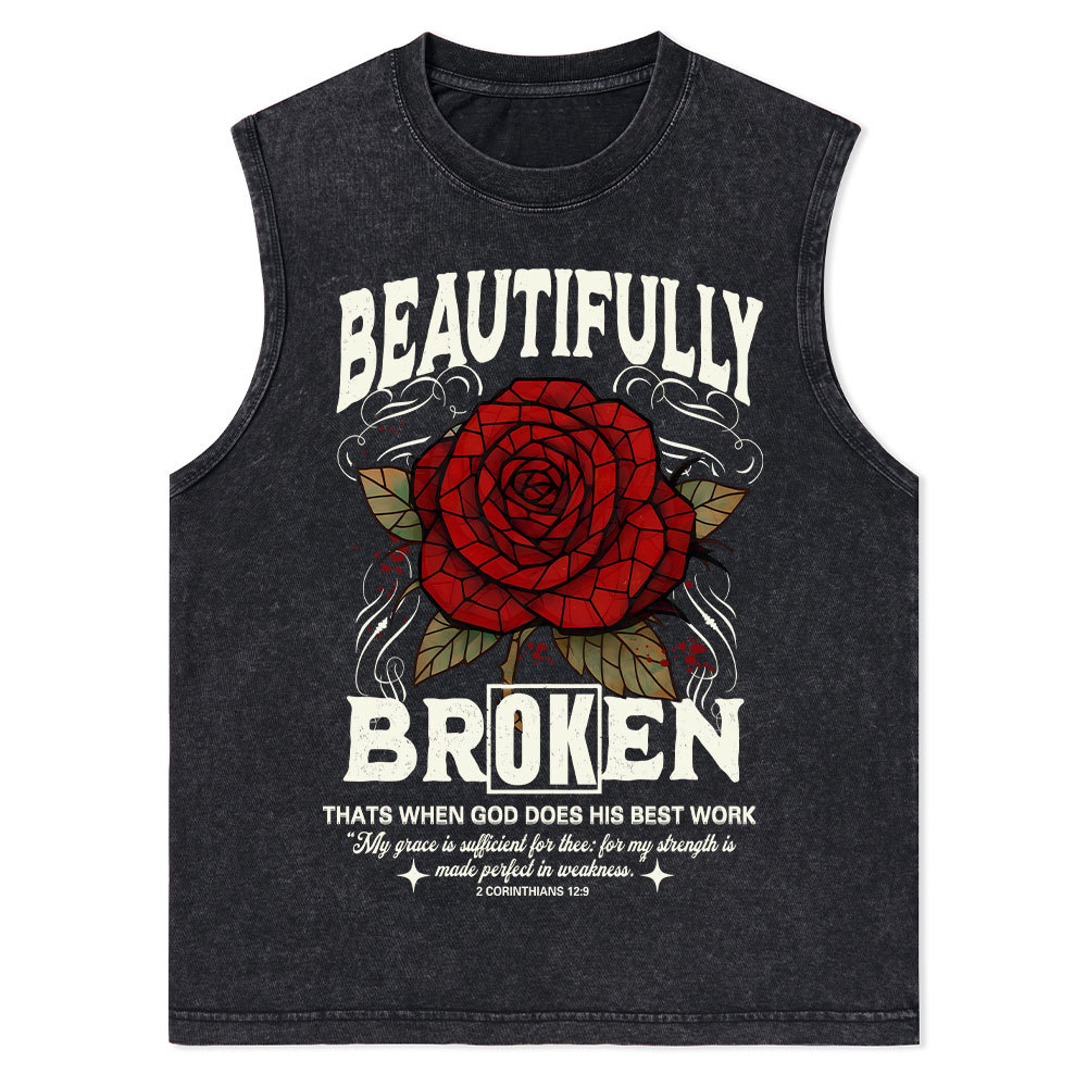 Beautifully Broken Christian Washed Tank Top