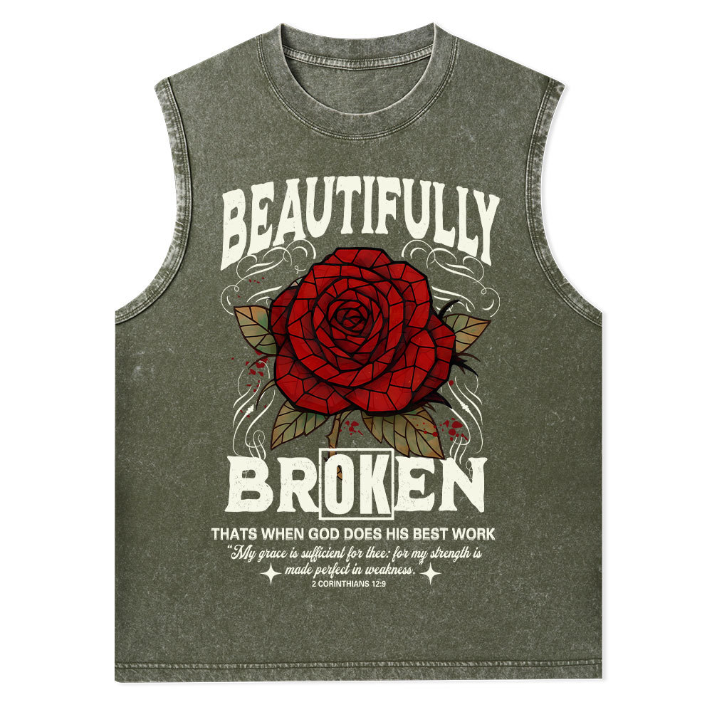 Beautifully Broken Christian Washed Tank Top