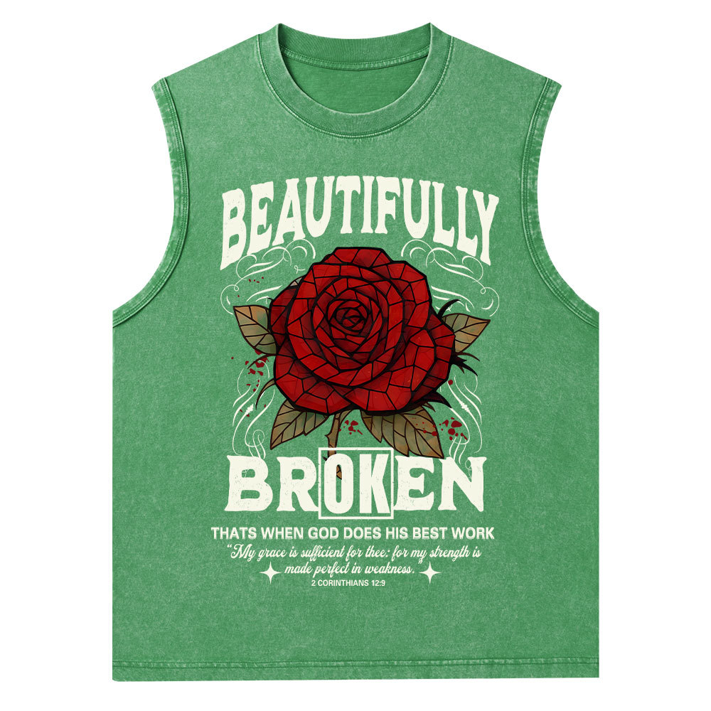 Beautifully Broken Christian Washed Tank Top