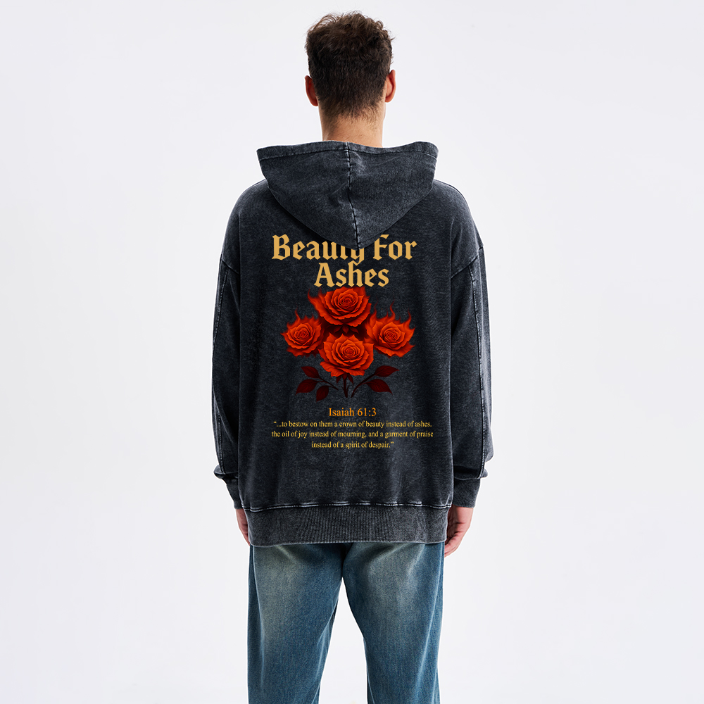 Beauty For Ashes Christian Washed Hoodie