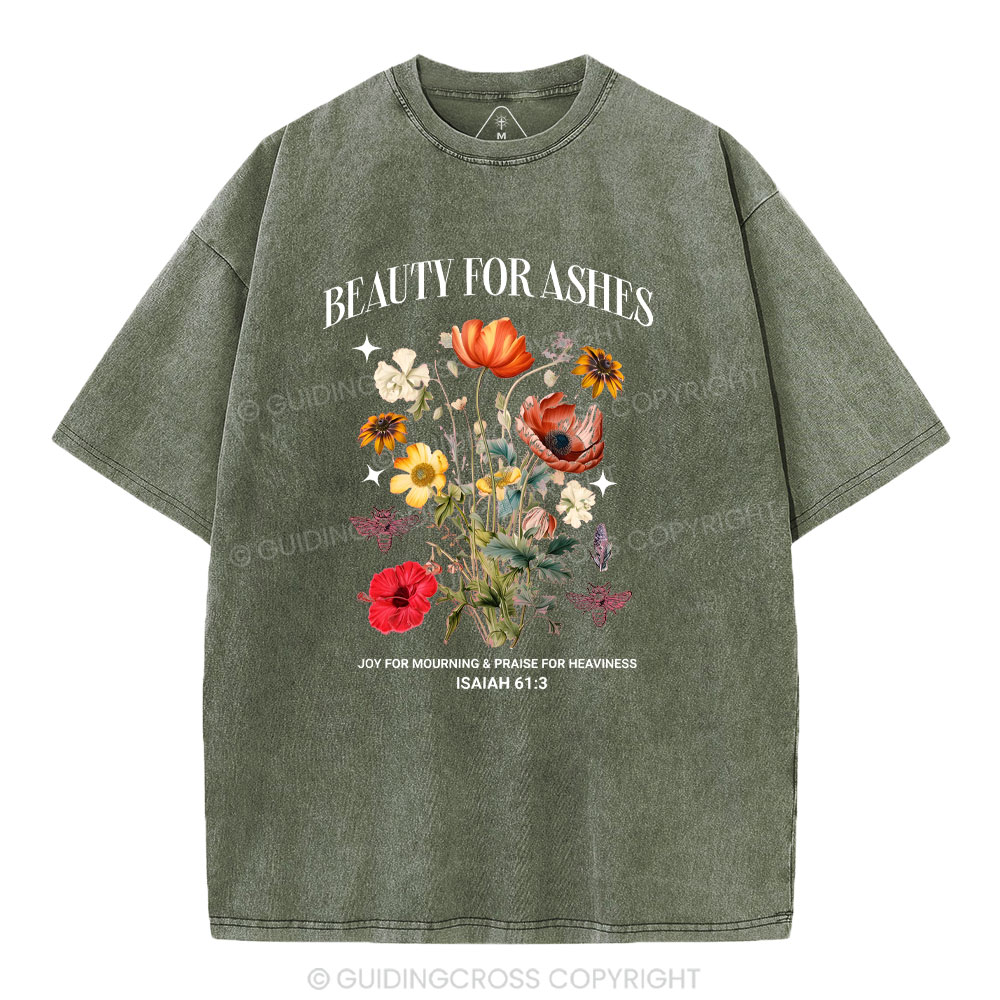Beauty For Ashes Christian Washed T-Shirt