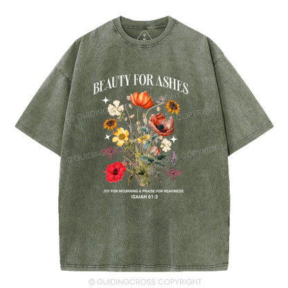 Beauty For Ashes Christian Washed T-Shirt