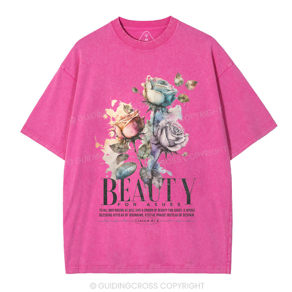 Beauty For Ashes Christian Washed T-Shirt