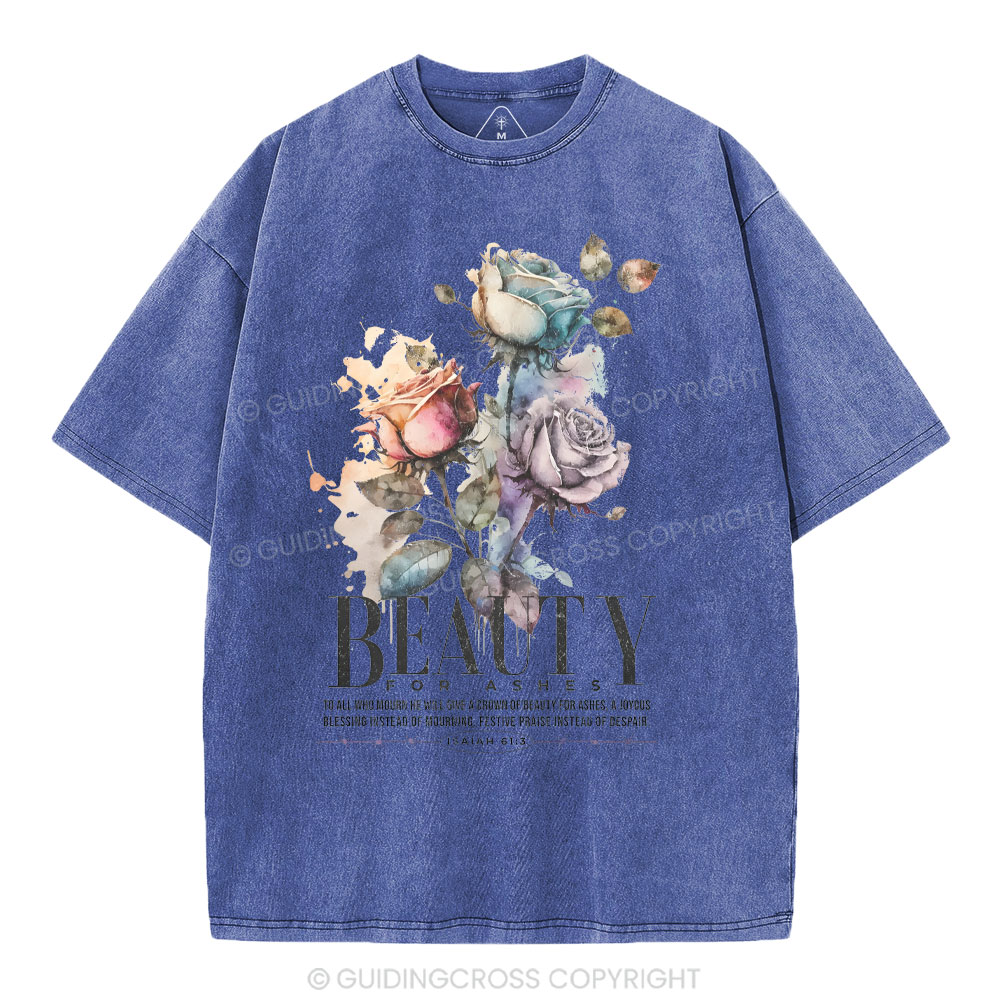 Beauty For Ashes Christian Washed T-Shirt
