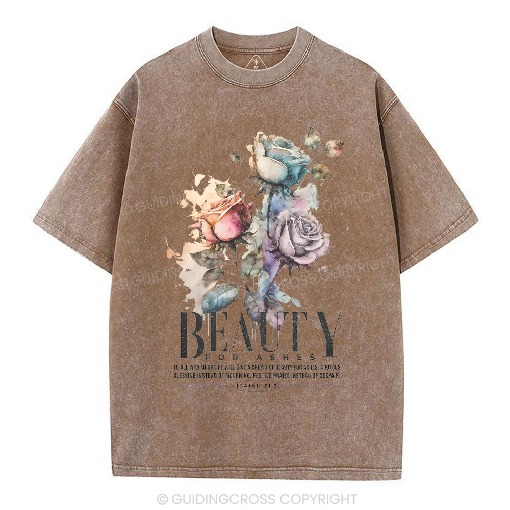 Beauty For Ashes Christian Washed T-Shirt