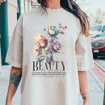 Beauty For Ashes Christian Washed T-Shirt