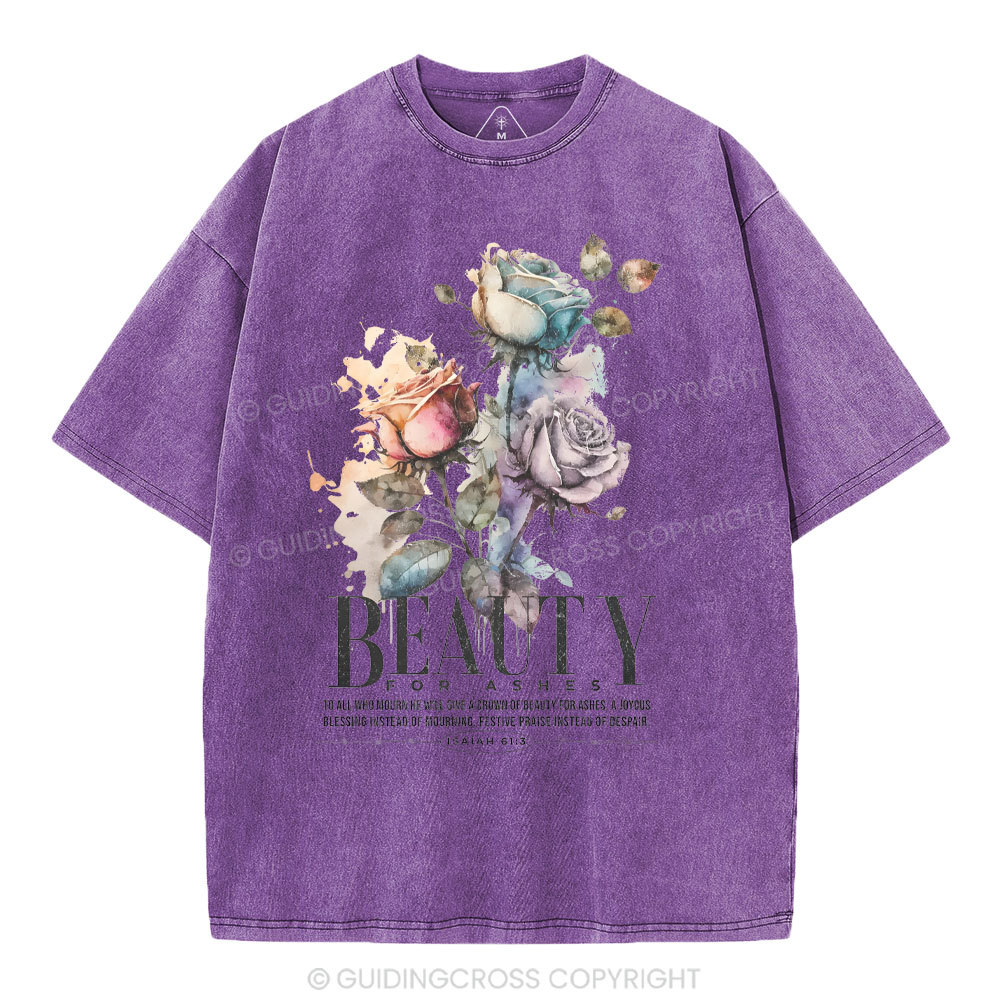 Beauty For Ashes Christian Washed T-Shirt