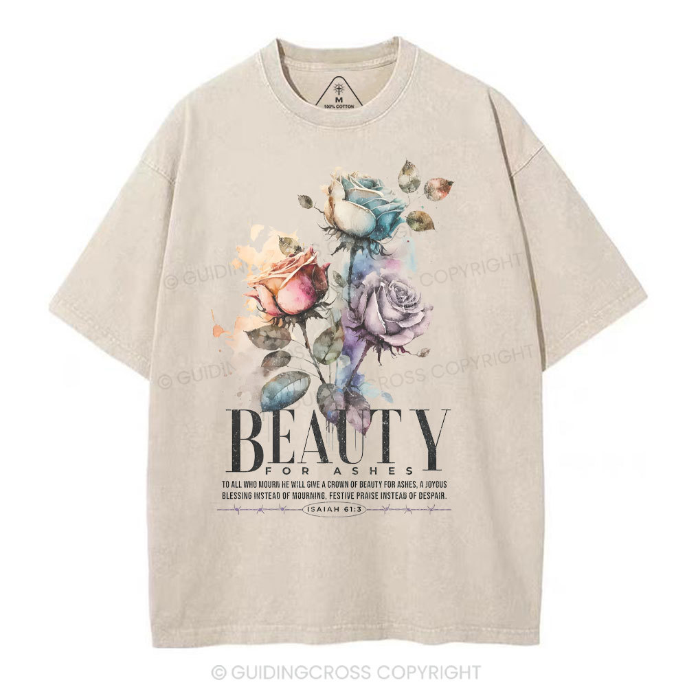 Beauty For Ashes Christian Washed T-Shirt