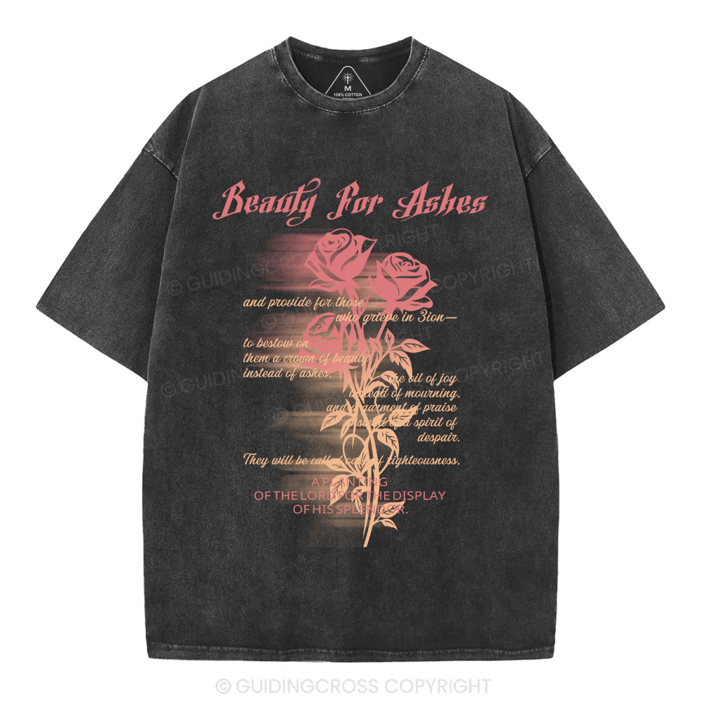 Beauty For Ashes Christian Washed T-Shirt