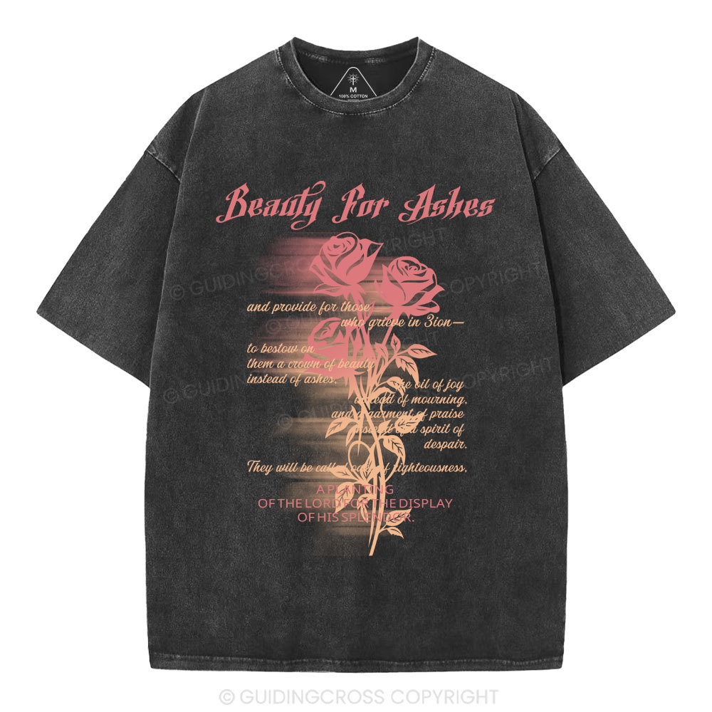Beauty For Ashes Christian Washed T-Shirt