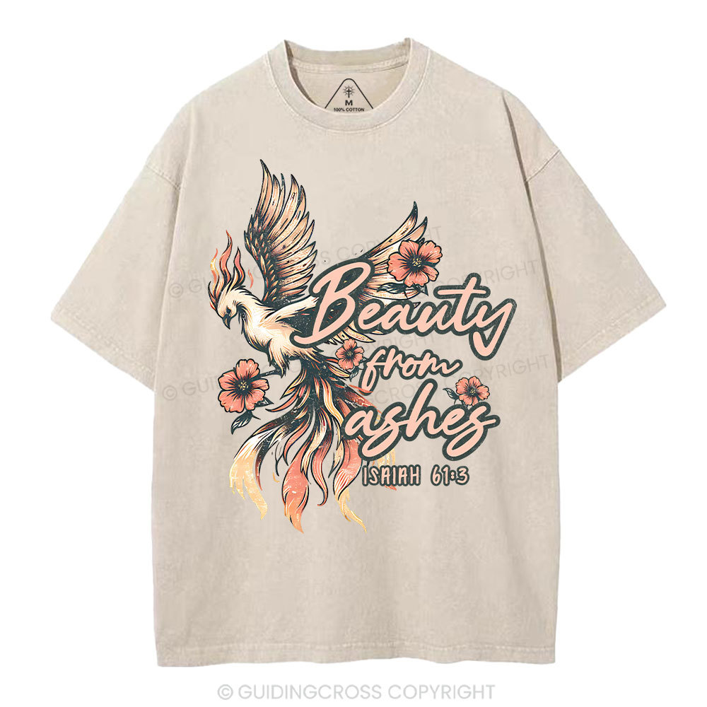 Beauty From Ashes Christian Washed T-Shirt