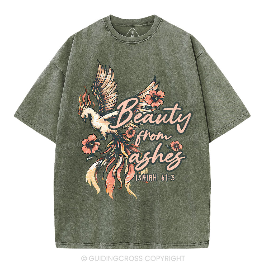 Beauty From Ashes Christian Washed T-Shirt