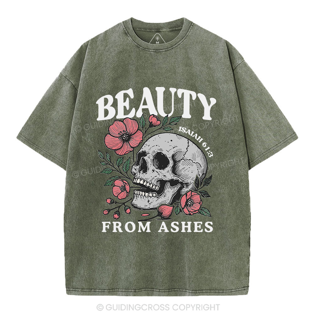 Beauty From Ashes Christian Washed T-Shirt