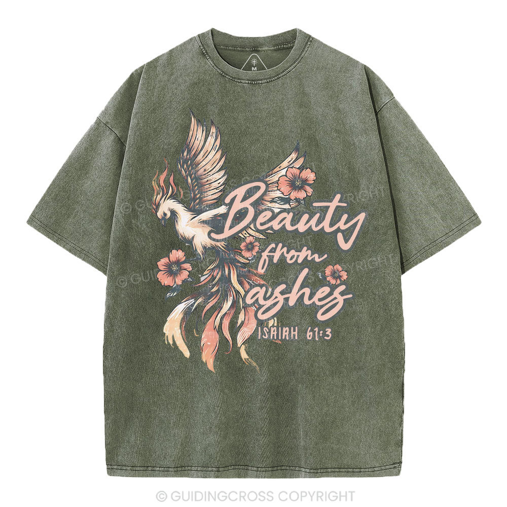 Beauty From Ashes Christian Washed T-Shirt