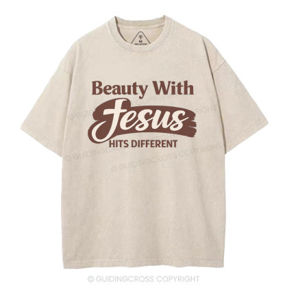 Beauty With Jesus Christian Washed T-Shirt