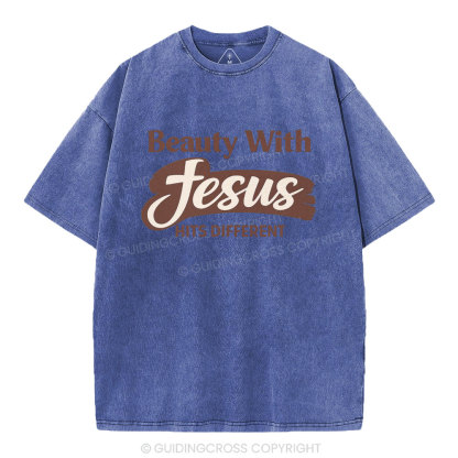 Beauty With Jesus Christian Washed T-Shirt