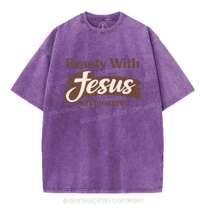 Beauty With Jesus Christian Washed T-Shirt