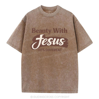Beauty With Jesus Christian Washed T-Shirt