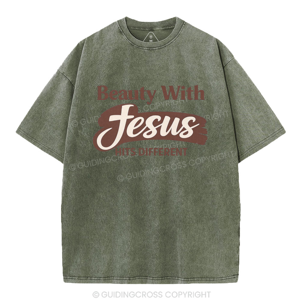 Beauty With Jesus Christian Washed T-Shirt