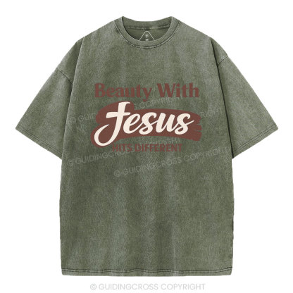 Beauty With Jesus Christian Washed T-Shirt