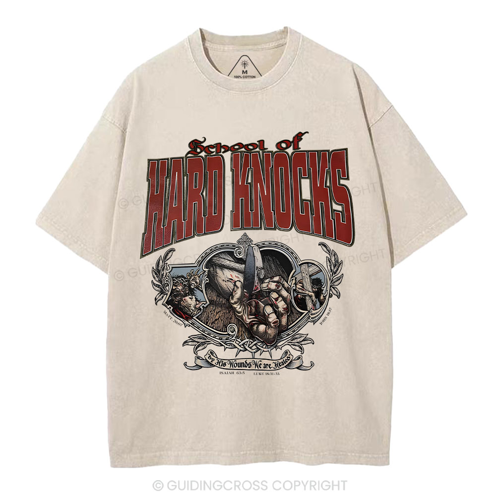 Because Of Hard Knocks Christian washed T-Shirt