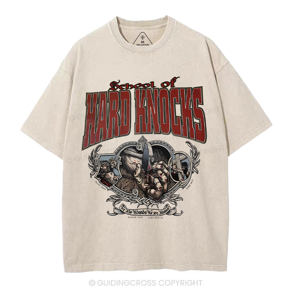 Because Of Hard Knocks Christian washed T-Shirt