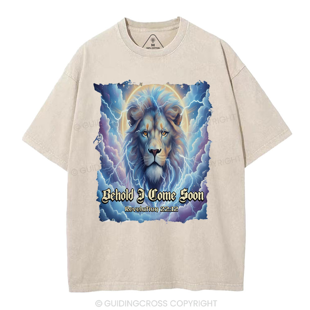 Behold I Come Soon Christian Washed T-Shirt