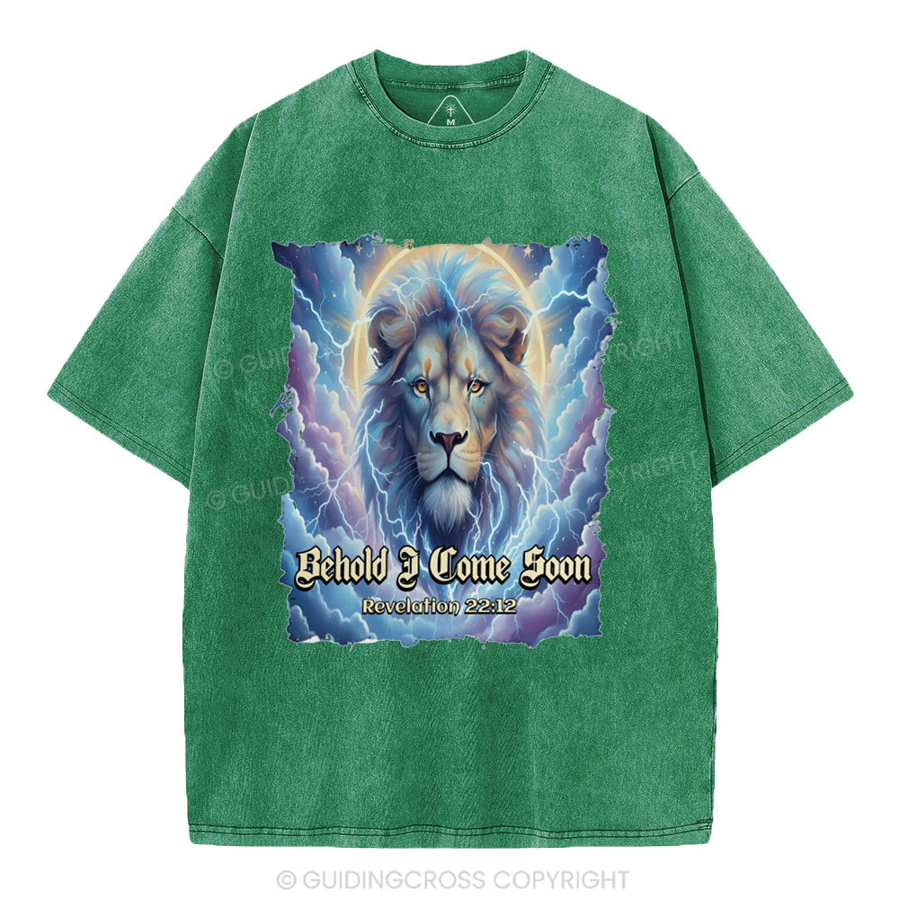 Behold I Come Soon Christian Washed T-Shirt