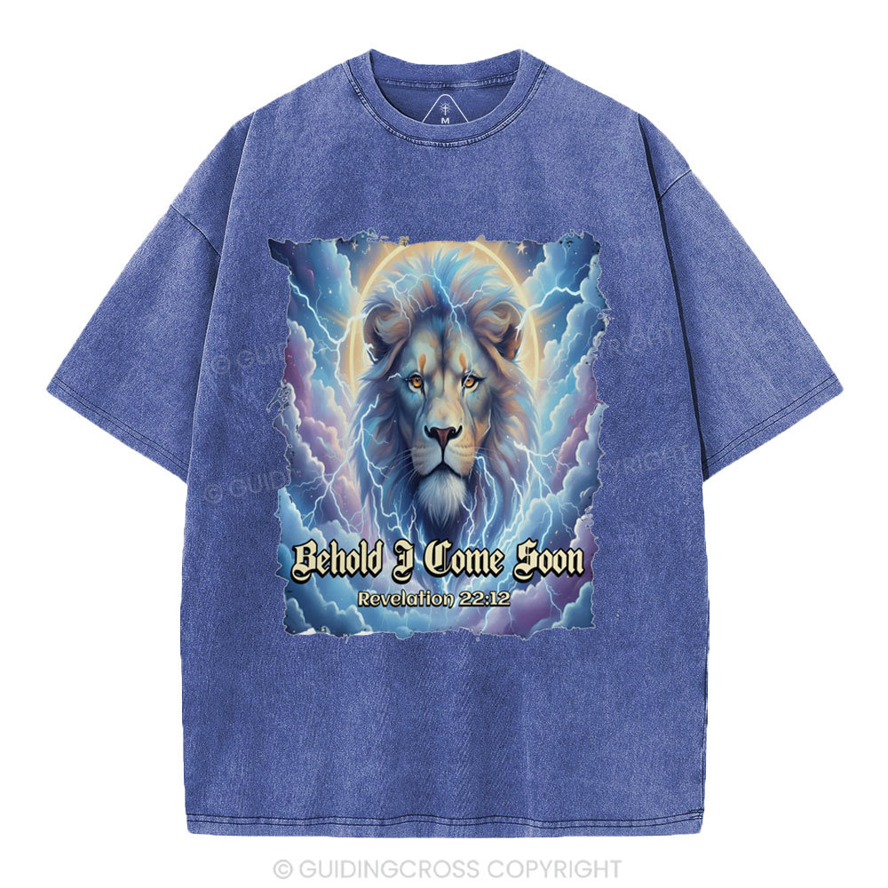 Behold I Come Soon Christian Washed T-Shirt