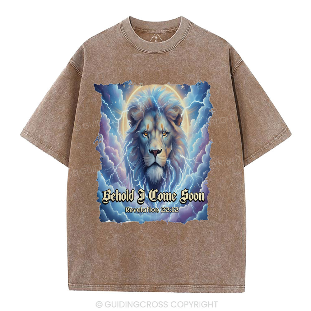 Behold I Come Soon Christian Washed T-Shirt