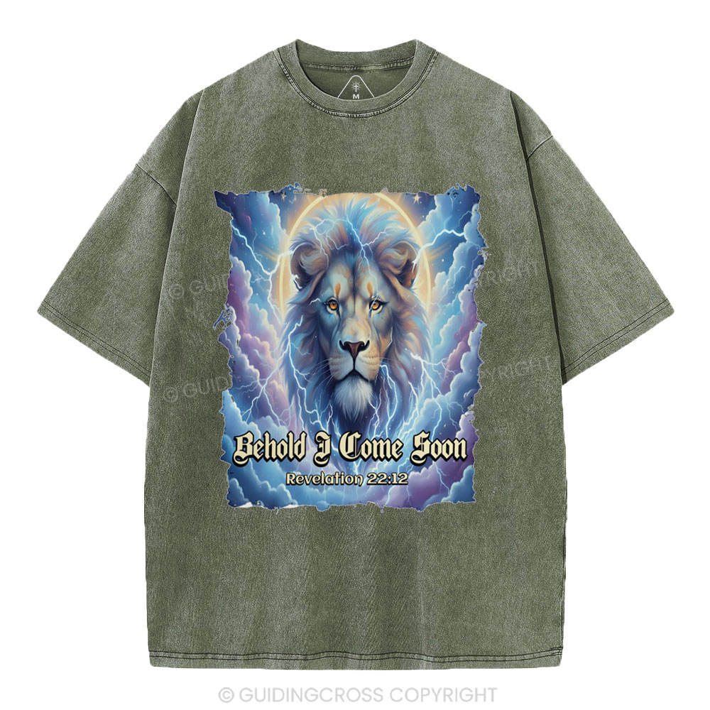 Behold I Come Soon Christian Washed T-Shirt