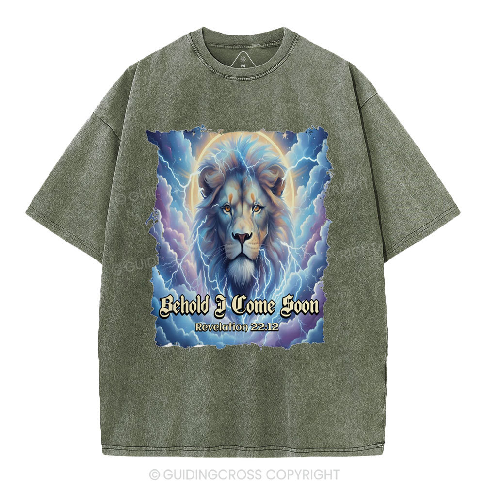 Behold I Come Soon Christian Washed T-Shirt