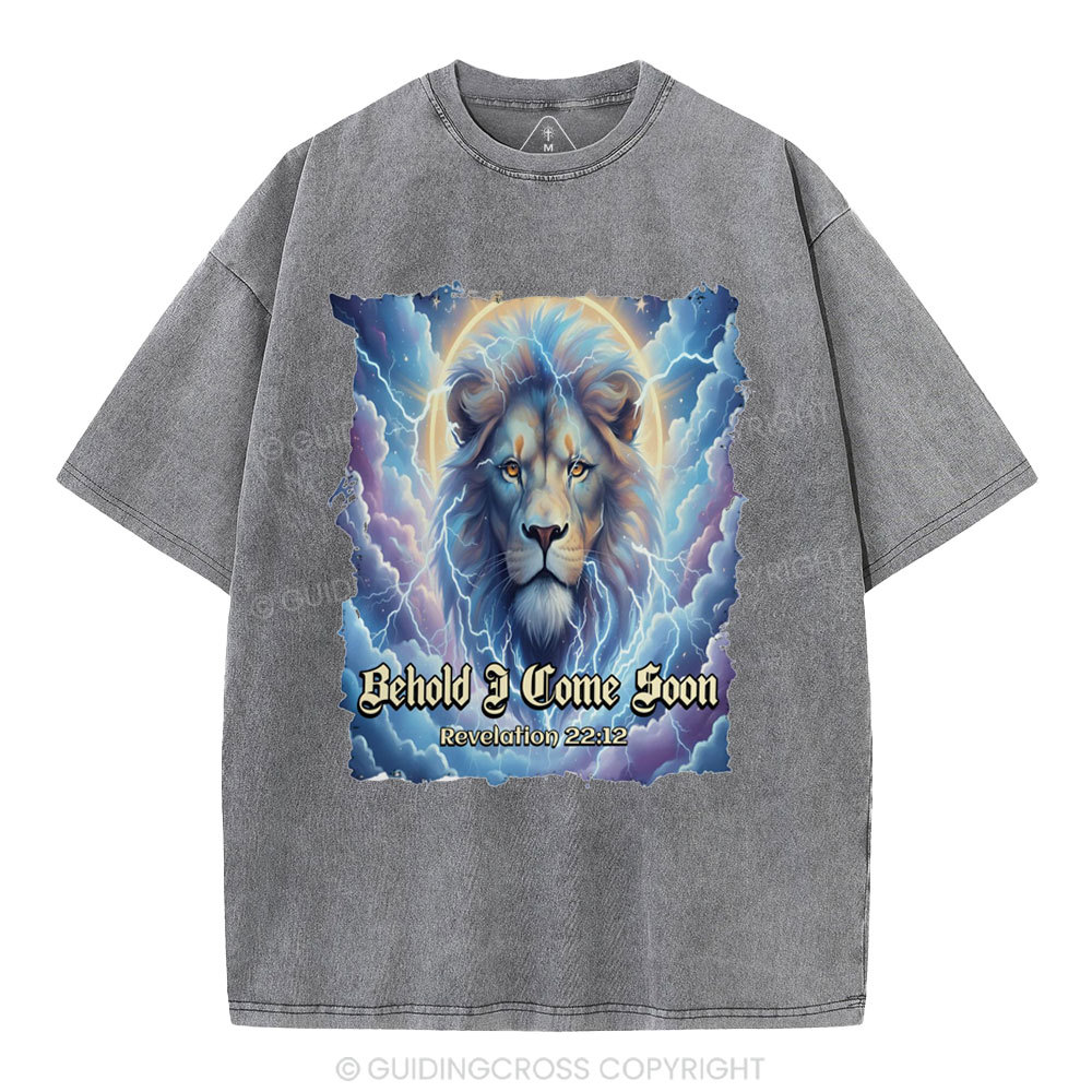 Behold I Come Soon Christian Washed T-Shirt