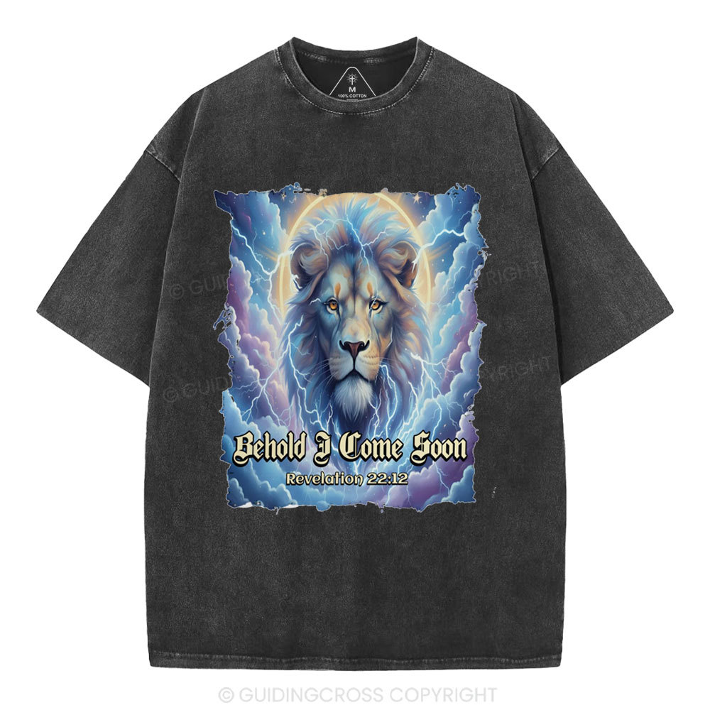Behold I Come Soon Christian Washed T-Shirt