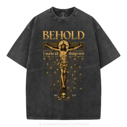 Behold I Make All Things New Christian Washed T-Shirt