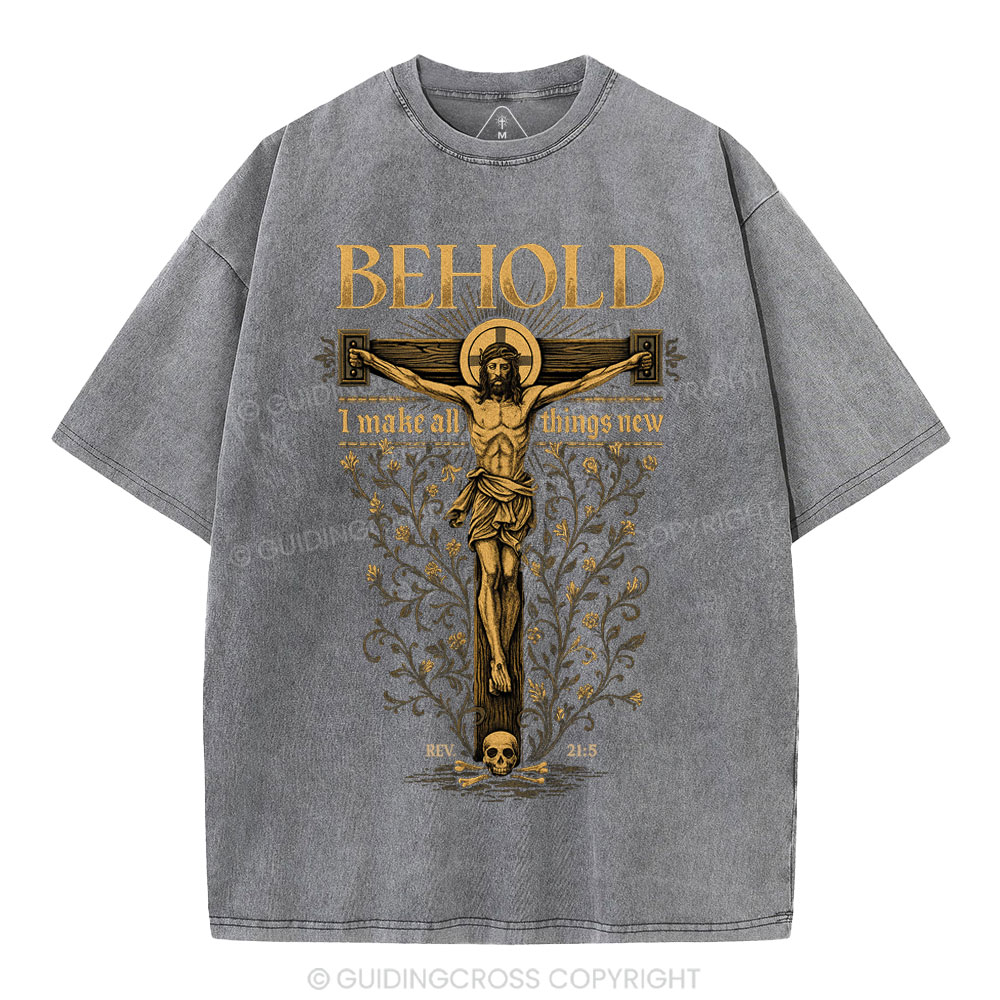 Behold I Make All Things New Christian Washed T-Shirt