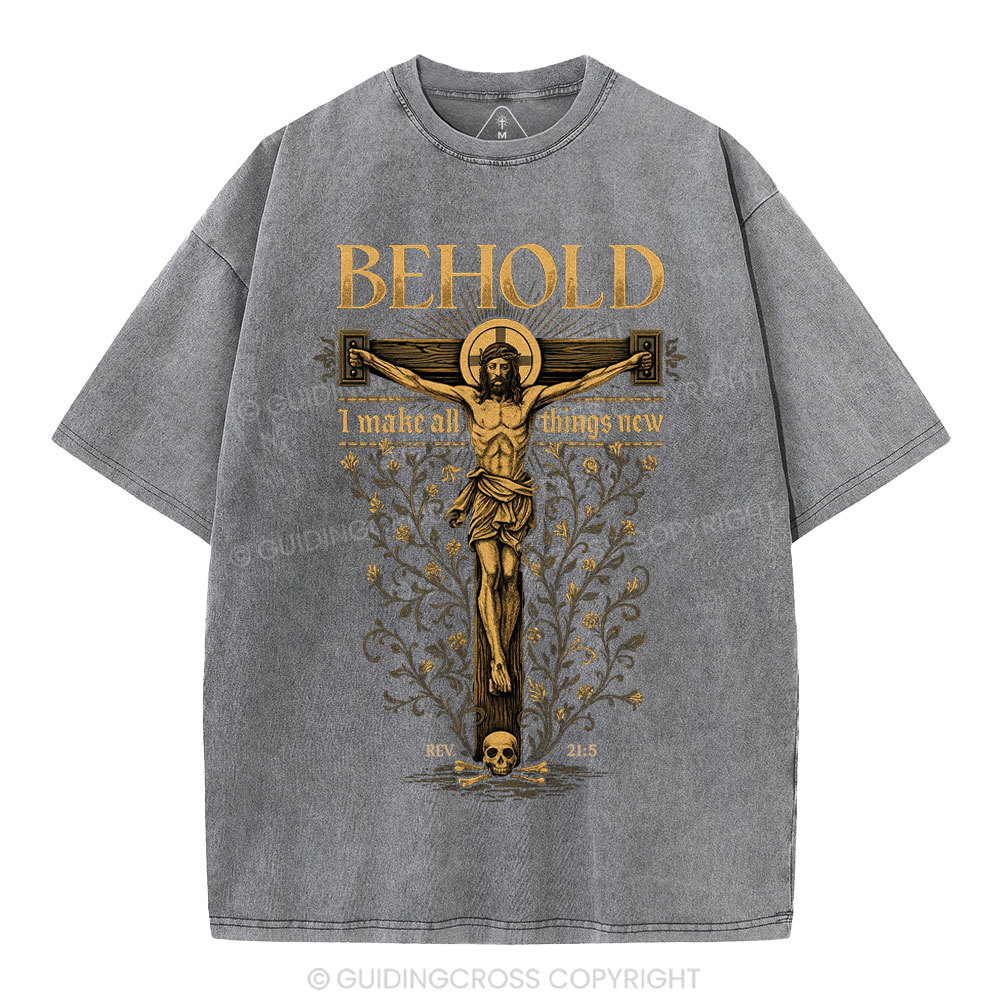 Behold I Make All Things New Christian Washed T-Shirt