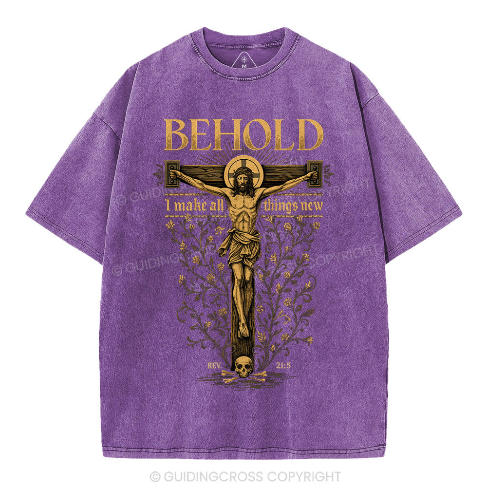 Behold I Make All Things New Christian Washed T-Shirt